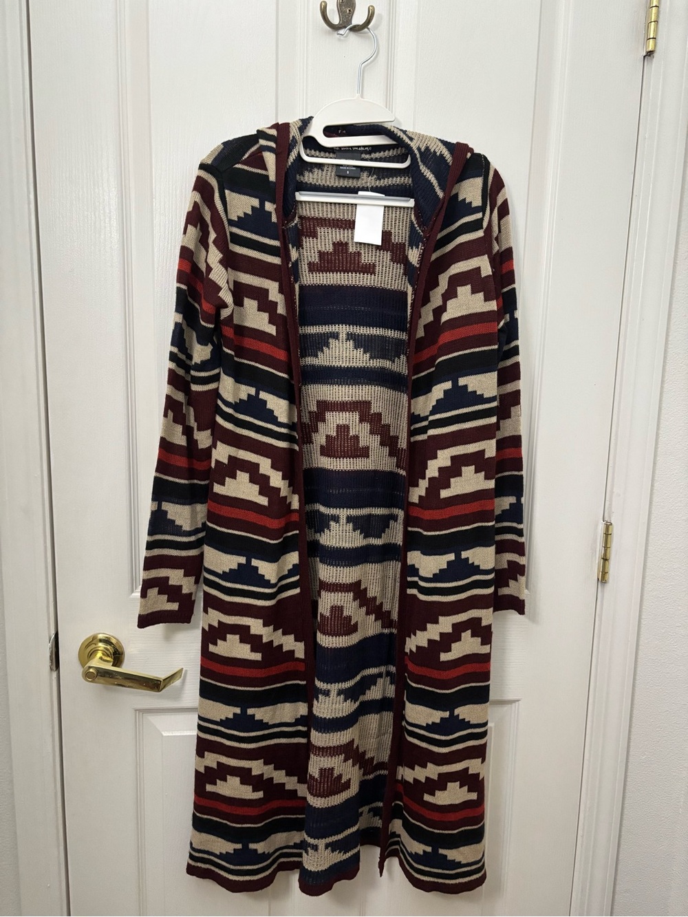 NWT United States Women’s Small Hooded Long Cardigan Southwestern Aztec Duster